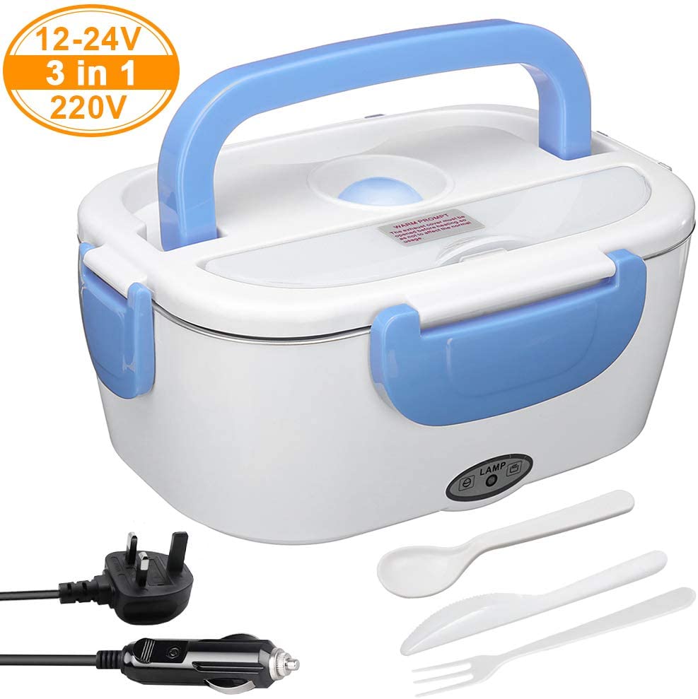AUTOPkio Electric Heating Lunch Box, 3 in 1 12V 24V 220V 40W Thermal