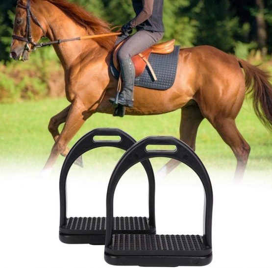 Pssopp 2PCS Horse Stirrup High Strength Horse Riding Stirrup Safety Stirrups Equestrian Stirrups Treads with Non-slip Rubber Pad (Small) - Image 4