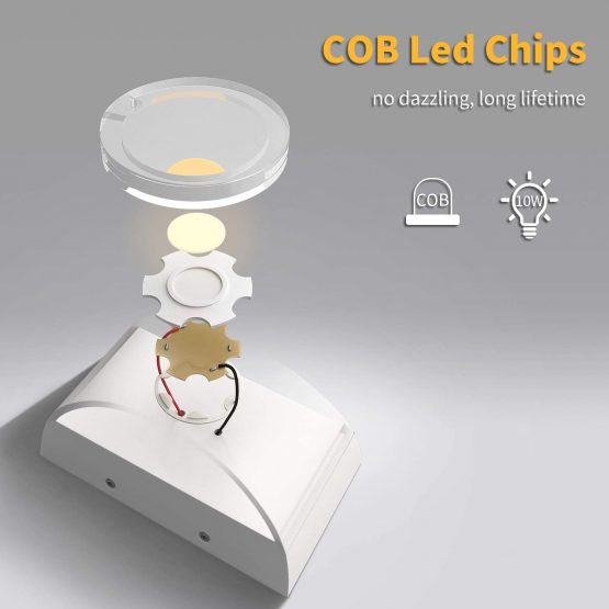 Glighone Wall Lights Indoor Dimmable LED Up and Down Wall Light Modern Wall Lamp 10W Sconce Uplighter Downlighter Wall Lighting for Living Room Bedroom Corridor, Cool White(COB LED Bead Include) - Image 4
