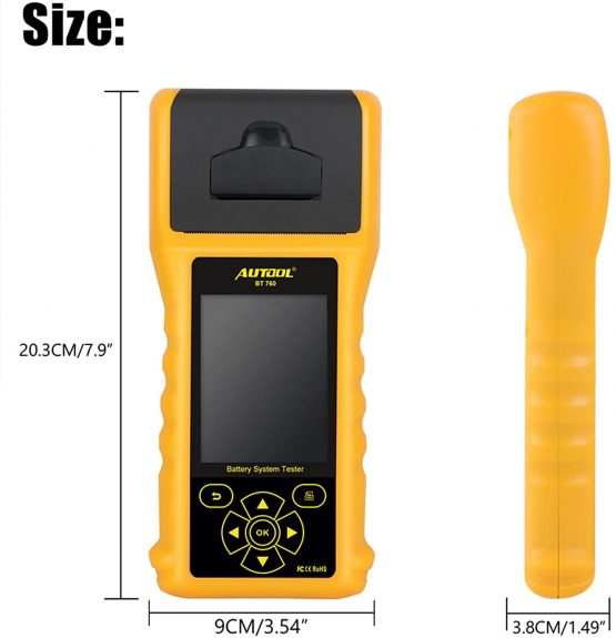 AUTOOL BT-760 12V/24V Auto Battery Load Tester Built-in Thermal Printer with 3PCS Thermal Paper for All Cars Charging System Diagnostic Tool - Image 3