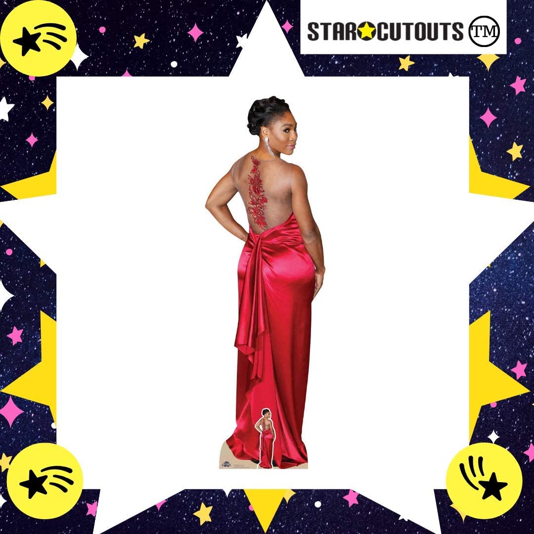 CS796 Serena Williams Tennis Player Red Dress Lifesize Cardboard Cutout Perfect for Fans Friends - Image 2
