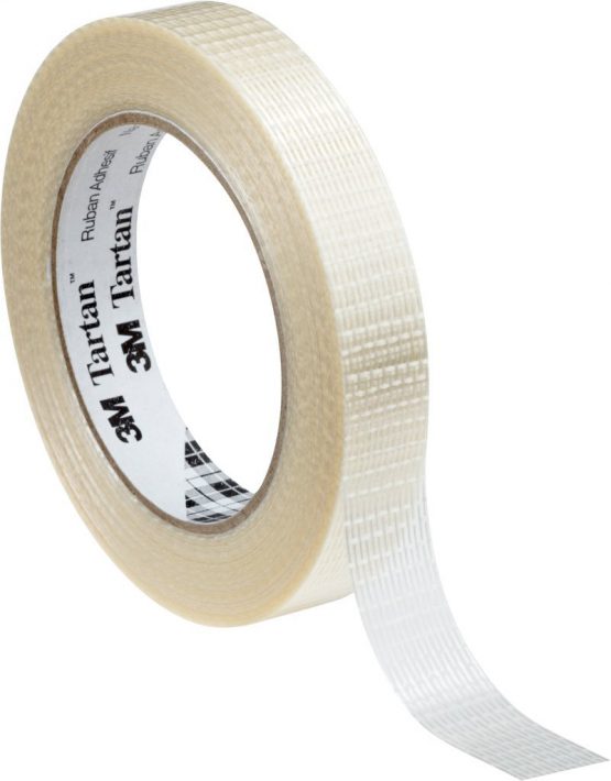 3M 8954 Cross Weave Filament Tape, 75 mm x 50 m, Translucent, Pack of 12