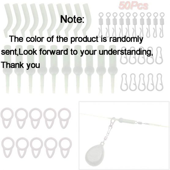 JSHANMEI 50Pcs/Set Carp Fishing Tackle Kit With Tapered Tail Helicopter Chod Bait Rigs Buffer Anti Tangle Sleeves Swivels Leader Clips Slide Rigs - Image 4
