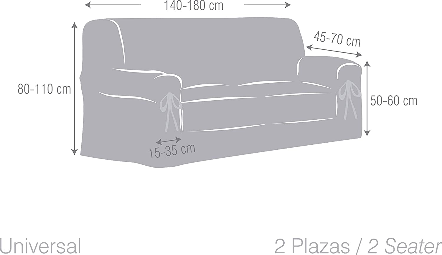 Eysa Sofa Cover, Cotton, Beige, 140-180cm, 2 seaters - Image 4