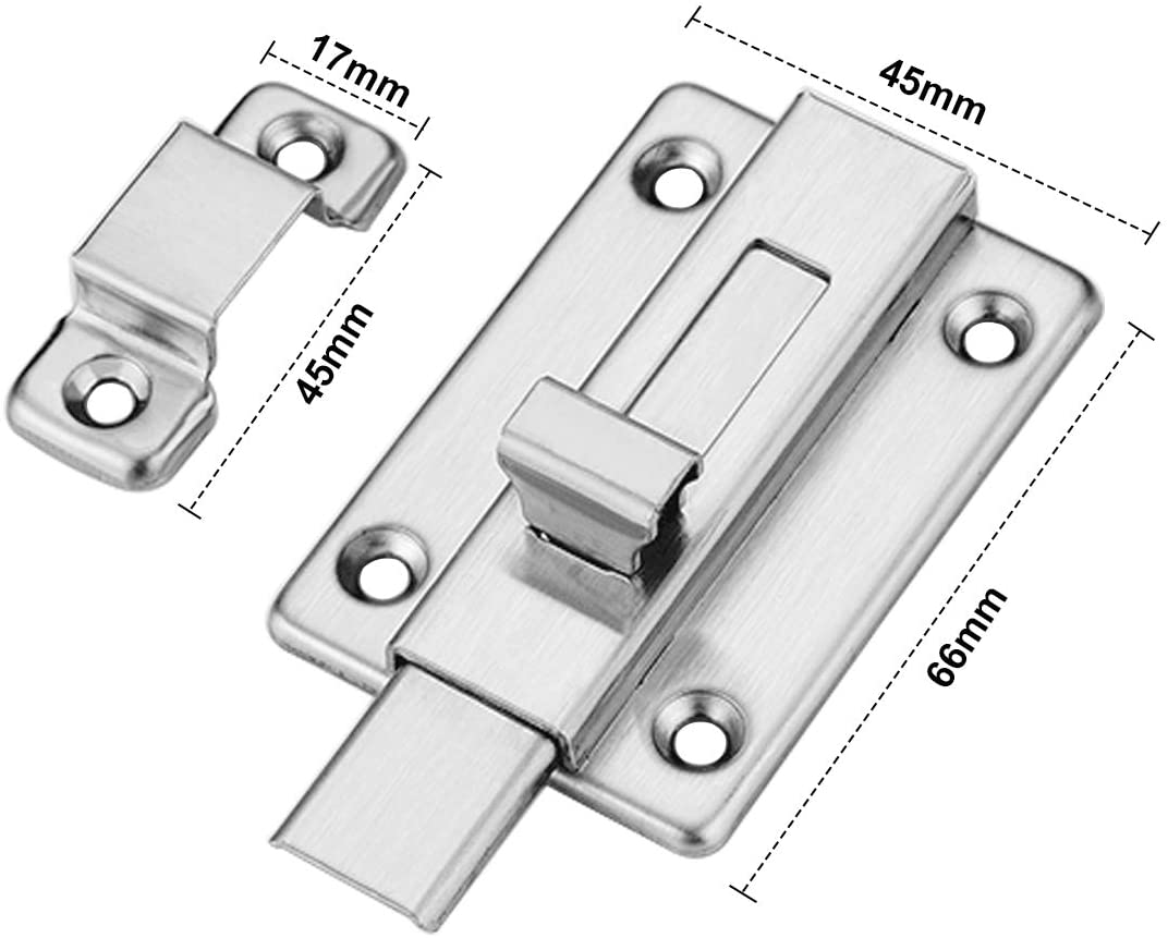 Dokpav 2 Pcs Door Locks, 3 Inch Stainless Steel Door Bolts Slide Door Bolts for All Internal Doors Bedroom Bathroom - Image 2