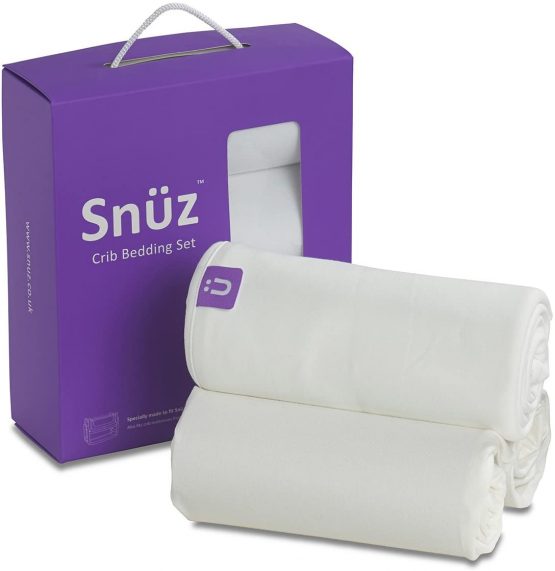 Snuz 3 pc. Crib Bedding Set White - SnuzPod & All Bedside Cribs - Size 35x80cm - 50x90cm