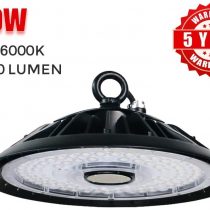 150W UFO LED High Bay Light 22500LM 0-10V Dimmable 6500K CRI＞80 Ultra Mini Lighting Daylight Waterproof IP65 150lm/w 360 pcs Beads Highbay Led Workshop Warehouse Lights 5 Year Warranty Lifespan 60000H