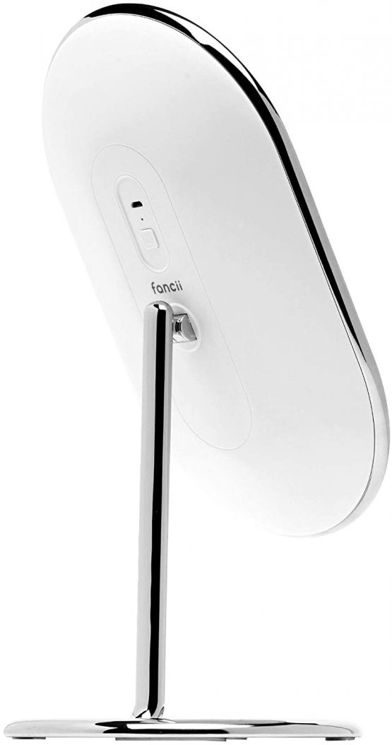 Fancii LED Makeup Mirror with 3 Dimmable Light Settings, Cordless & Rechargeable - Illuminated Tabletop Vanity Mirror, Dual Magnification - Vera (Obsidian) - Image 4