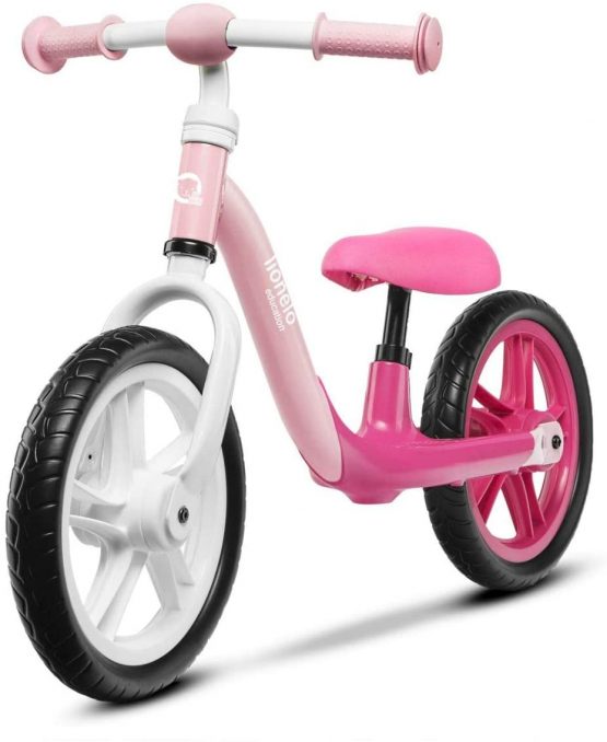 Lionelo LOE Bubblegum Alex Children's Bicycle up to 30 kg Saddle and Handlebar Adjustable 12 Inch EVA Foam Wheels Robust Construction Steering Angle Limiter EN 71 (Pink), S - Image 3