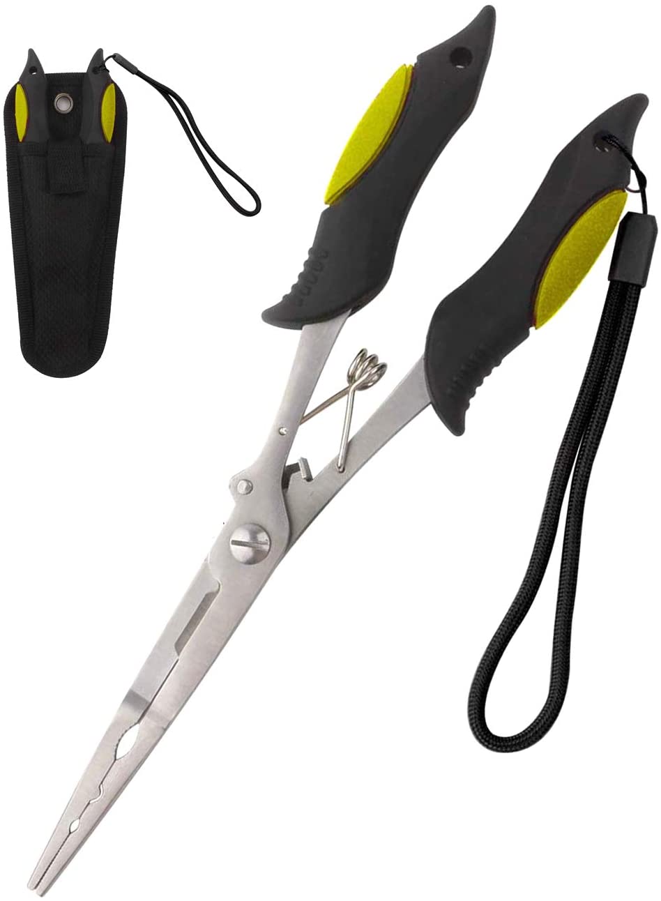 Wileosix Long Nose Fishing Pliers Stainless Steel Fish Hook Pliers