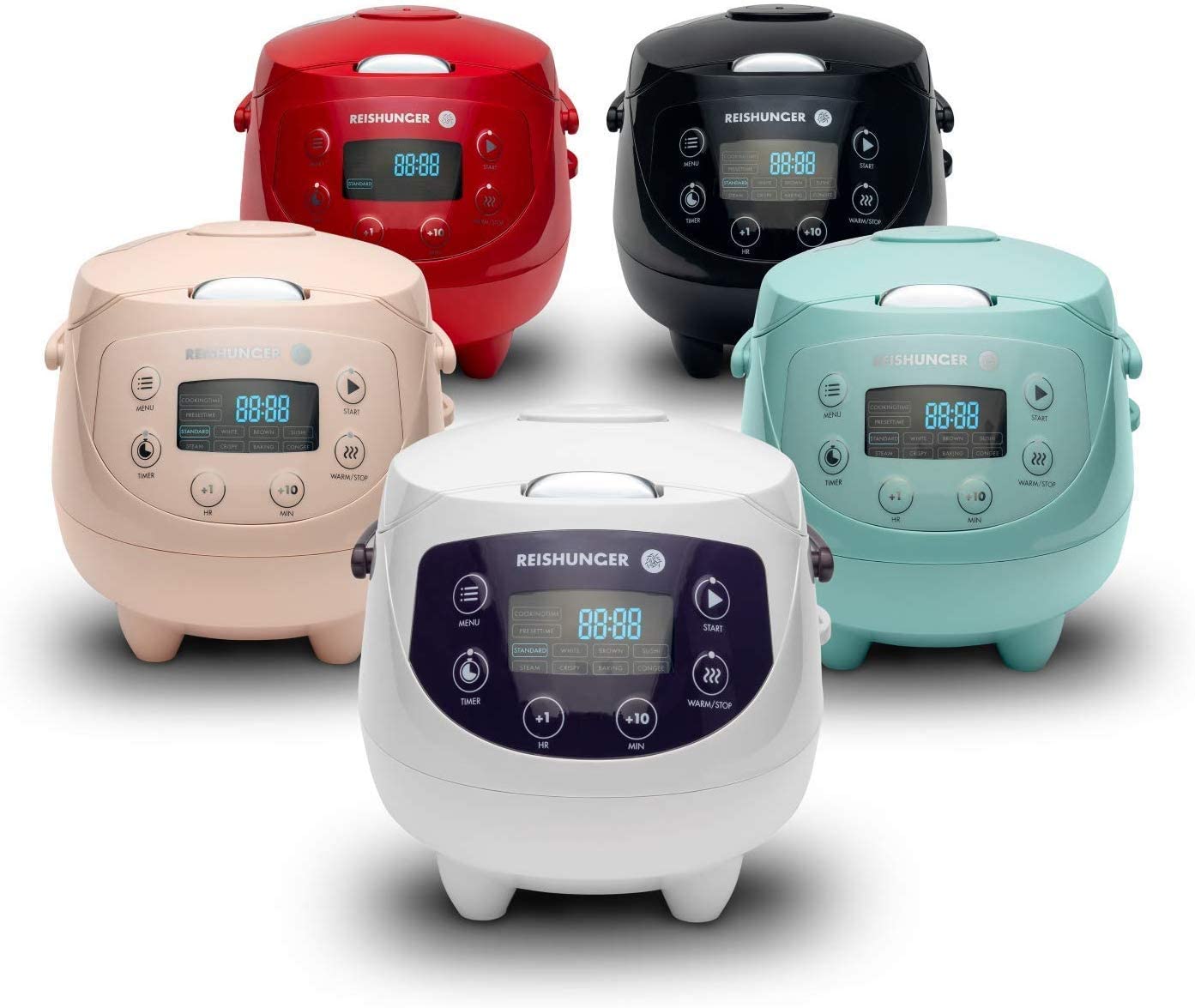Reishunger Digital Mini Rice Cooker & Steamer Pink Keep Warm