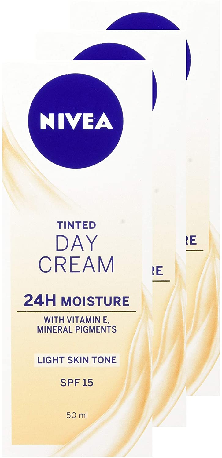 NIVEA BB Tinted Moisturiser SPF 15 Light (3 x 50ml), 24 Hour Moisturising BB Cream with Jojoba Oil - Image 4