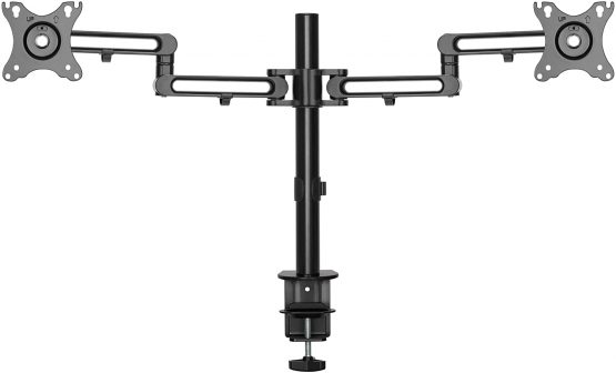 StarTech Desk Mount Dual Monitor Arm - Desk Clamp VESA Compatible Monitor Mount for up to 32 inch Displays - Ergonomic Articulating Monitor Arm - Height Adjustable/Tilt/Swivel/Rotating (ARMDUAL3) - Image 2
