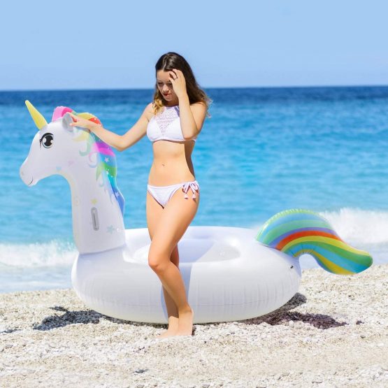 TOYANDONA Giant Inflatable Unicorn Pool Float,270x120x140CM Big Pool Floatie,Summer Beach Swimming Pool Party Lounge Raft Decorations Toys for Kids Adults - Image 3