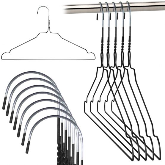 HANGERWORLD 100 Galvanised 41cm Black 13 Gauge Metal Wire Coat Clothes Garment Trouser Bar Hangers. - Image 3