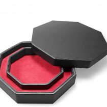 shibby dice board with dice tray and lid for all tabletop games - 23,5cm (red)