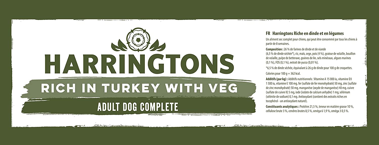Harringtons Complete Dry Adult Dog Food Turkey & Veg 18kg - Made with All Natural Ingredients (Packaging may vary) - Image 4