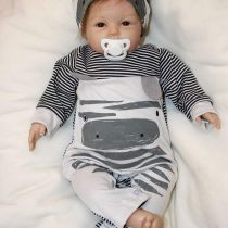ZIYIUI Reborn Baby Doll Boy Handmade Soft Simulation Silicone Vinyl Cloth Body 22inch 55cm Lifelike Newborn Baby Boys Girls Toy Reborn Baby Toddler Xmas Gift for Ages 3+