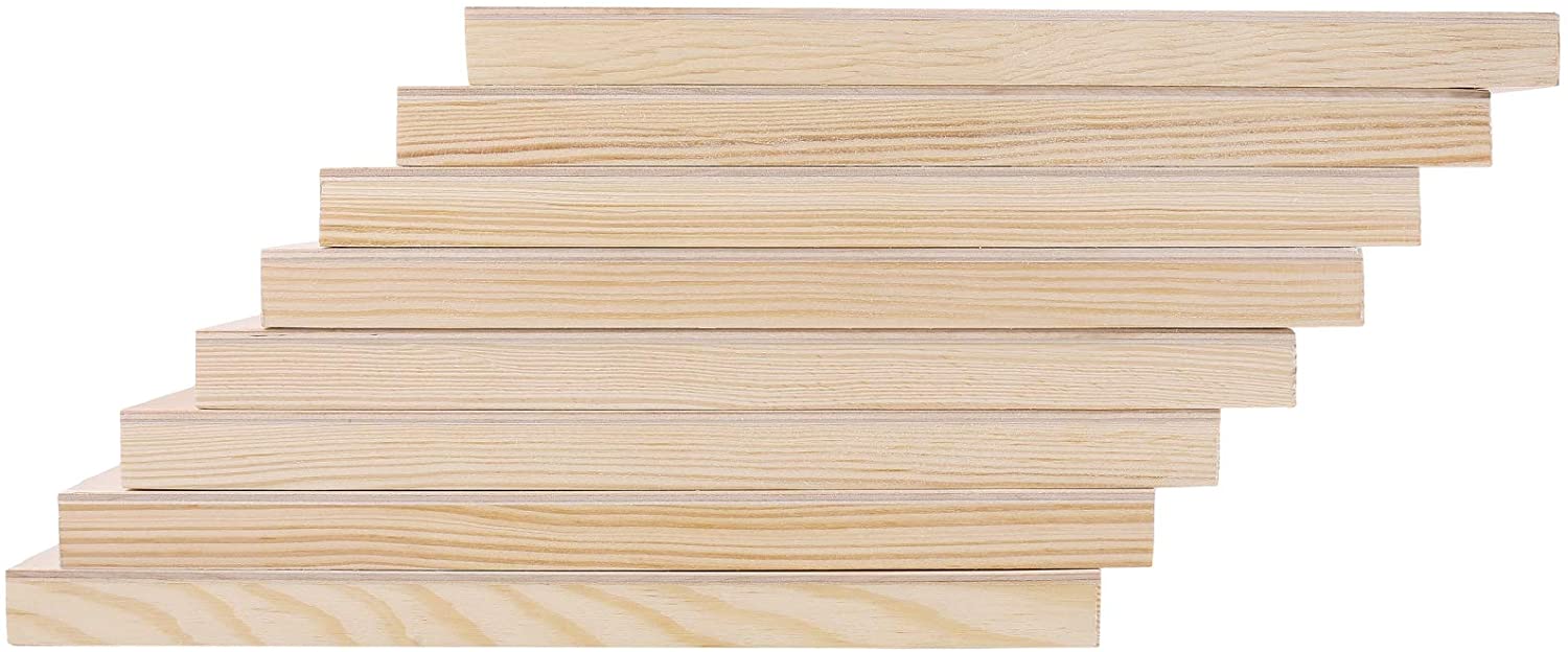 Creative Deco 8 x Wooden Canvas Painting Board, Natural, 25 x 25 cm - Image 4