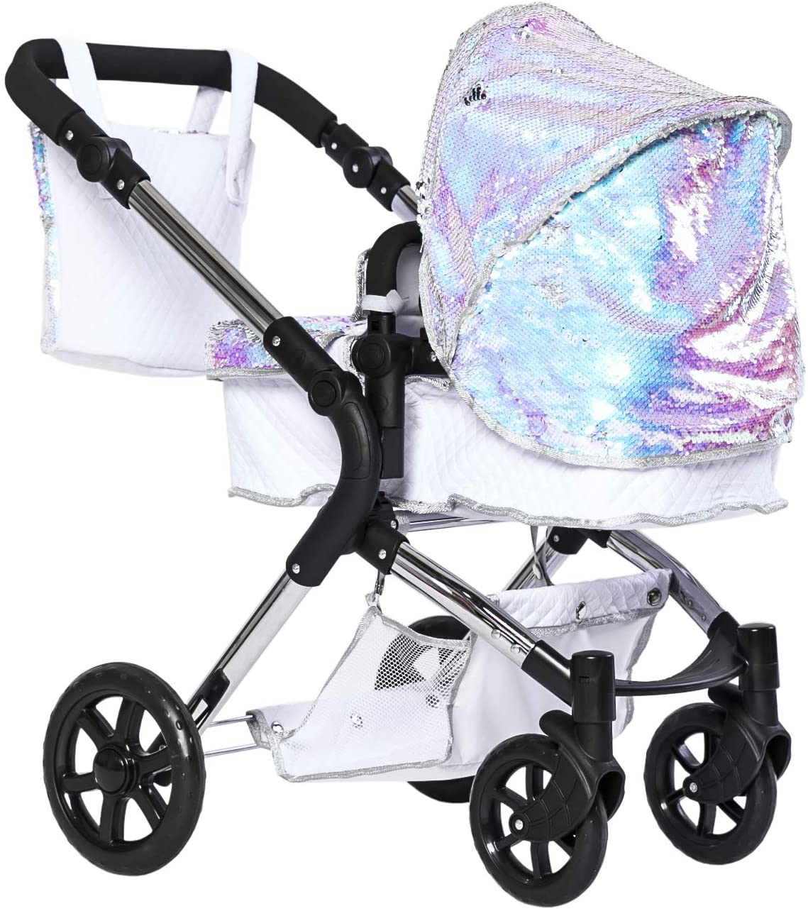 Roma Single Baby Toy Stroller with Lightweight Frame, 2-in-1 Baby Doll Accessories, Adjustable Handle, Carry Cot to Seat Unit - Image 2