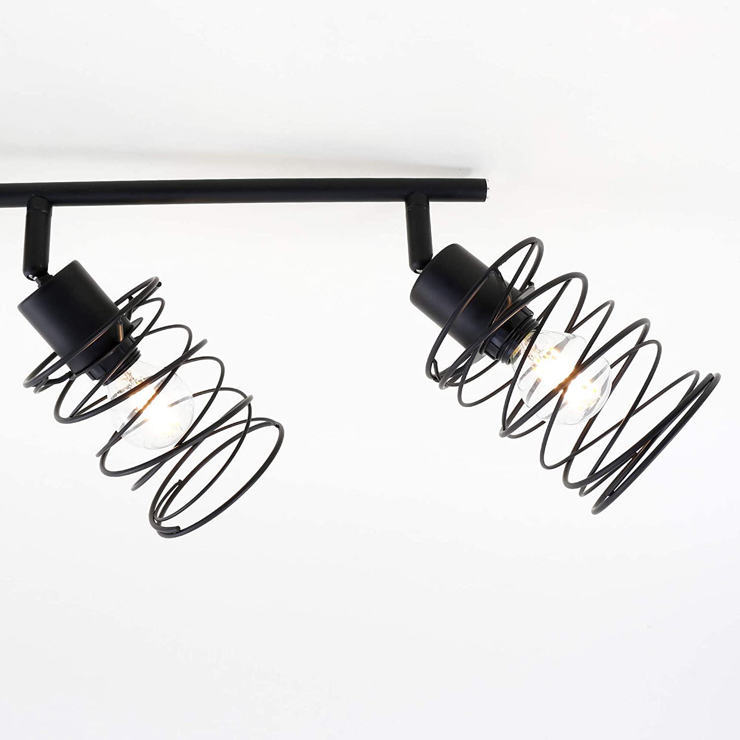 Briloner Leuchten - Spotlight, 4 lamp Ceiling Spotlight, Retro Ceiling lamp, Vintage, Adjustable Swivel-Mounted Spotlight, Black Steel, 4 x E14, max. 40 Watts, Metal, Black - Image 4