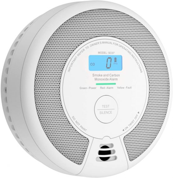 X-Sense 10-Year Battery Combination Smoke Carbon Monoxide Detector Alarm with LCD Display of CO Readings, Fire and CO Alarm, Complies with EN 14604 and EN 50291 Standards, SC07