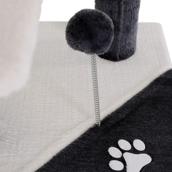 dibea Cat Tree Activity Centre Scratching Post, 112 cm, Grey/White - Image 4