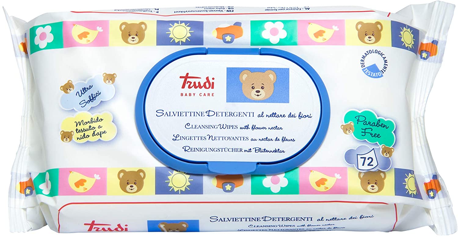 Trudi Baby 00429 Wipes with Flower Nectar 1 Pack of 72 wipes, White, 1 count (Pack of 72)