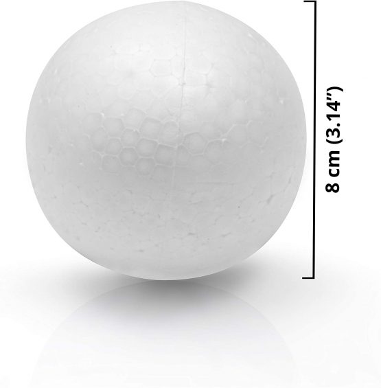 Belle Vous Styrofoam Craft Balls (24 Pack) - 8cm / 3 inches White Foam Spheres - Smooth Polystyrene Balls for Ornaments, DIY Arts/Crafts, Household/School Projects, Party Decoration, Christmas Baubles - Image 2