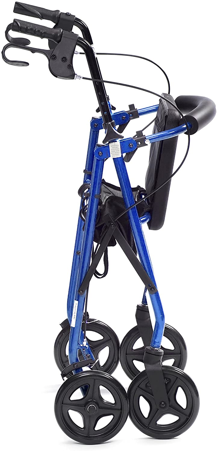 Drive Devilbiss R8 Blue Aluminium Rollator with Padded Seat and Vinyl Underseat Bag - Image 2