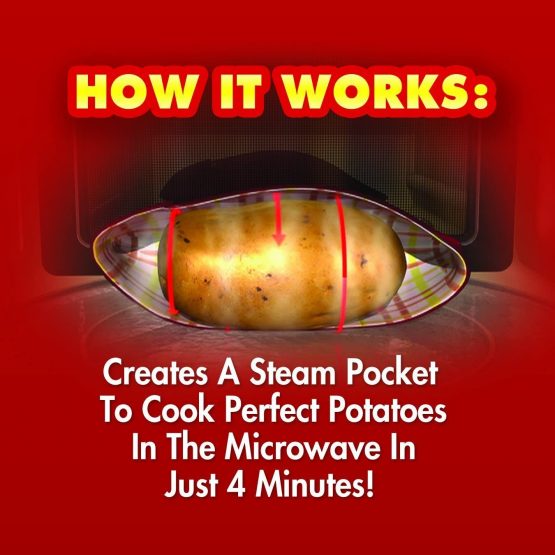Multifunction Microwave Bag Microwave Oven Cooking Potato Tortillas maiskool Pressing Baking Tool, Cooker Potato 4 Minutes Fast Reusable Washable (Pack of 1) - Image 3