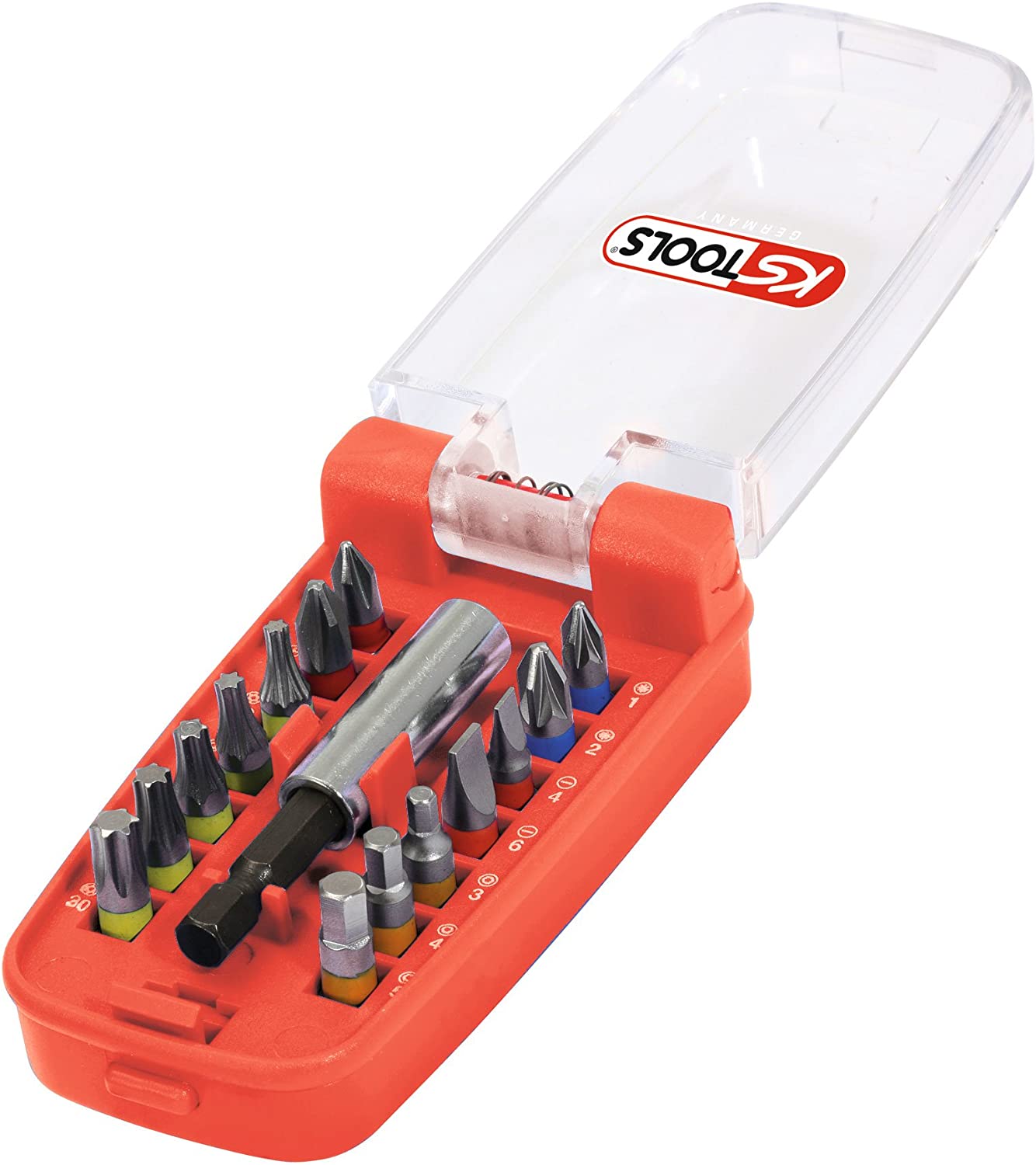 KS Tools 918.3000 torsionplus 14 Inch Colour-Coded Screwdriver Bits Set, Chromé Satiné, Variety pack