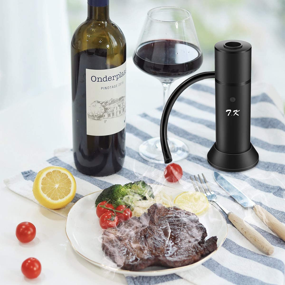 TMKEFFC Portable Food Smoker (Black, New Upgrade) - Real Wood Chips Smoke Infuser for Sous Vide Steak, Salmon, Cocktails - Image 3