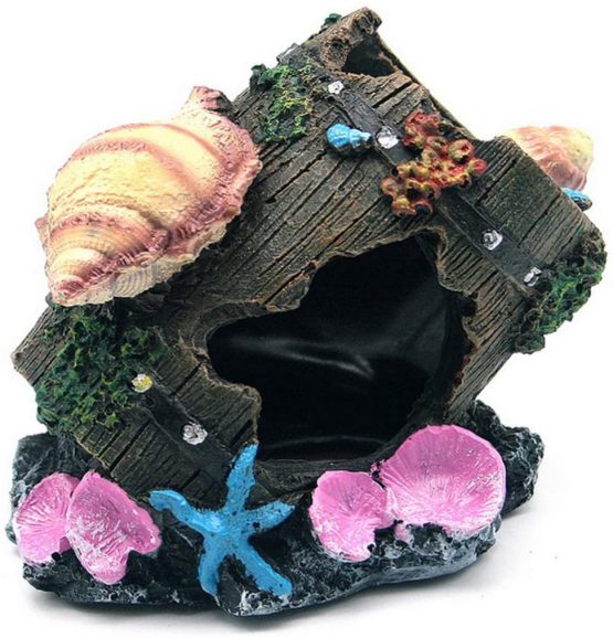 Balacoo 1pc Artificial Fish Tank Shelter Wine Bucket Wine Tub Broken Barrel for Aquarium Ornament Fish Tank Decoration