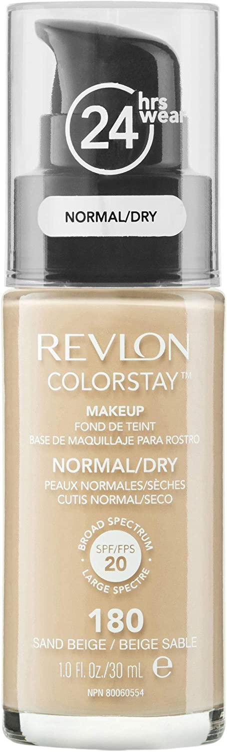Revlon ColorStay Liquid Foundation Makeup for Normal/Dry Skin SPF 20, Longwear with Medium-Full Coverage & Natural Finish