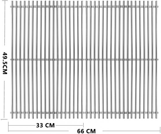 GFTIME 49.5CM Grill Grates 7528 for Weber Genesis 300 E310 E320 E330 S310 S320 S330, Stainless Steel Cooking Grids Spare Parts for Genesis EP310 EP320 6512001, 6519099 Gas Grills - Image 2