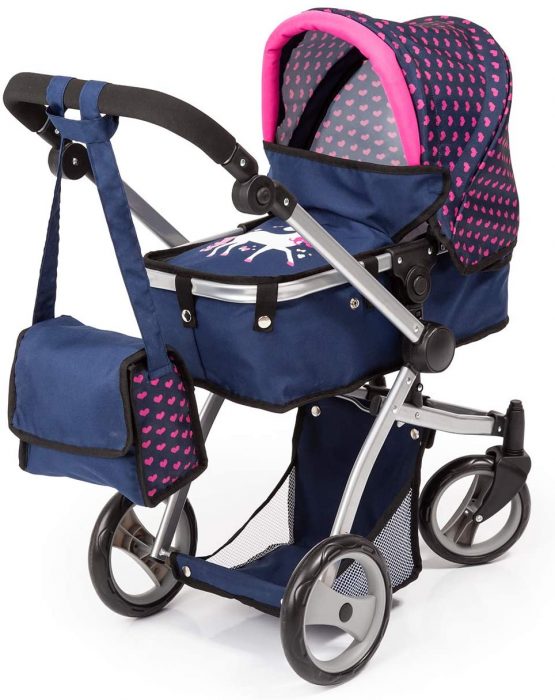 Bayer Design 18354AC Huge pram Jogger Sport, Dolls Stroller, Height Adjustable, Mega Set with Lots of Accessories, Travel Bed, Shoulder Bag and Much More - Image 2