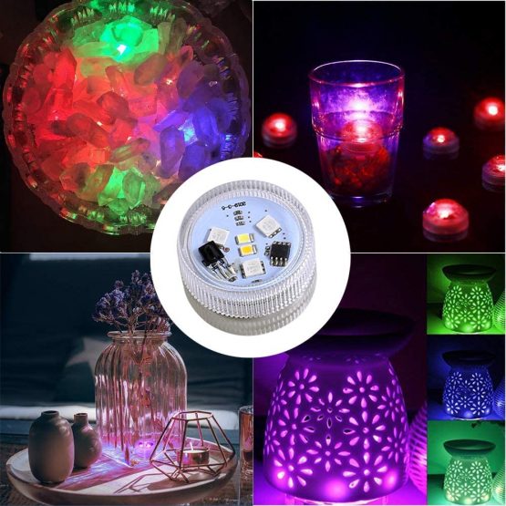 10pcs Submersible LED Lights Tea Lights Candle, RGBW Color Changing with Remote, CR2450 Battery Operated, Waterproof for Pond, Fountain, Paper Lantern, Wedding Party Table Centerpieces - Image 2