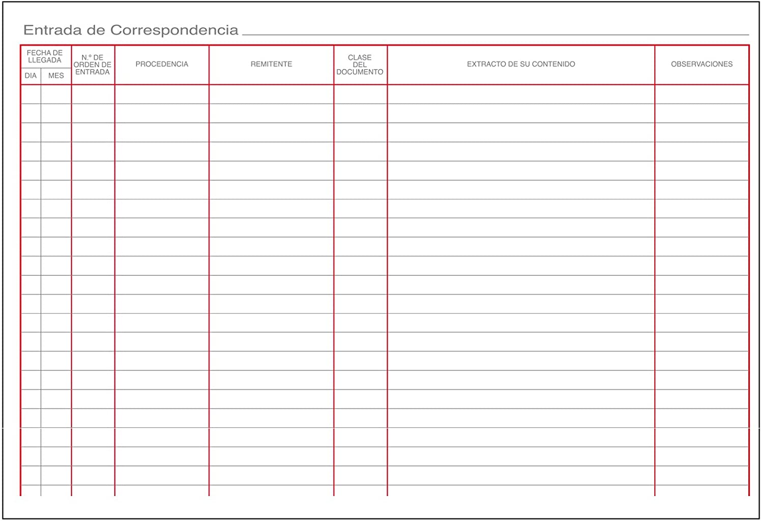 dohe 9910 - Registration Book, Input Correspondence, Folio Book, red - Image 4