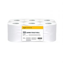 AmazonCommercial Mini Jumbo Toilet Roll, 2 PLY - Pack of 12 rolls (557 sheets/roll)