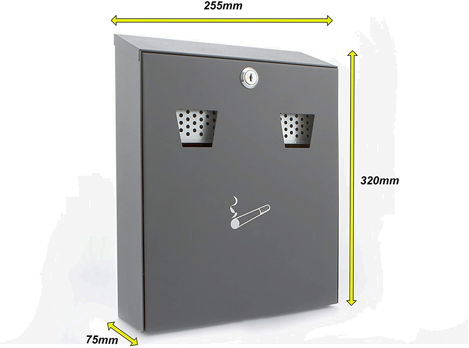 Sterling CIG2BK 255 x 320 x 75 mm Powder Coated Cigarette Bin - Black - Image 3