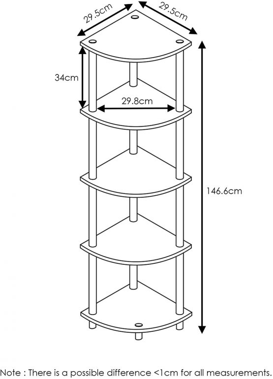 FURINNO Toolless Shelves, Wood, Espresso/Black, one size - Image 2