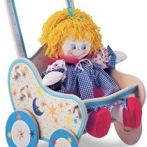 Dida - Stroller in wood for dolls - decoration: Moon