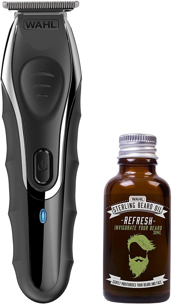 Wahl Aqua Blade Beard and Stubble Trimmer, Men’s Hair Trimmers with Beard Oil, Stubble Trimmer for Men, Male Grooming Set, Fully Washable, Lifetime Blade Warranty, Ultra Close Cutting, Cordless