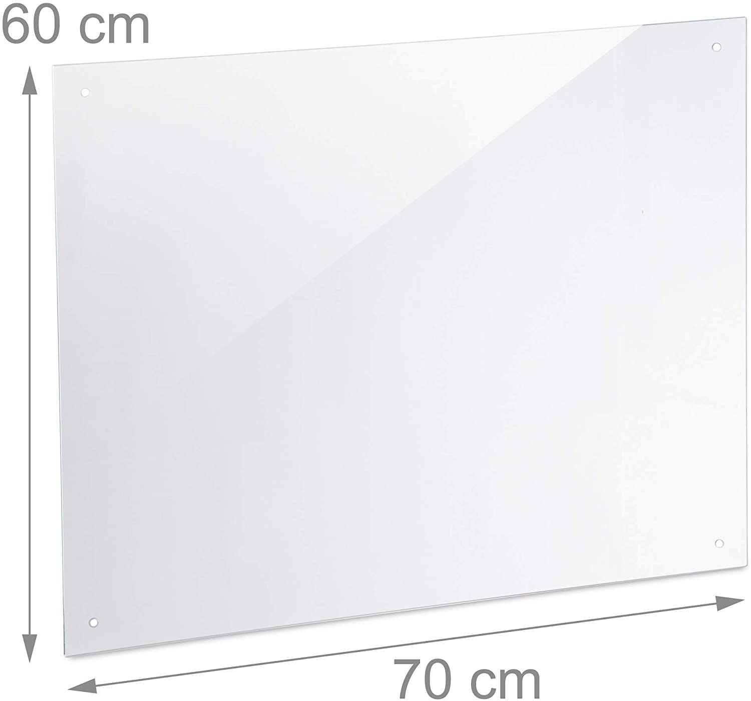 Relaxdays Kitchen Splashback Panel, Safety Glass, Cooker Splatter Guard, 70 x 60 cm, Wall-Mount, Transparent - Image 4