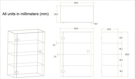 PC3721 ® 1 High Gloss Clear Acrylic Display Case with Front Door & Security Lock and Turntable fixed DB088TT-6IN - Image 2