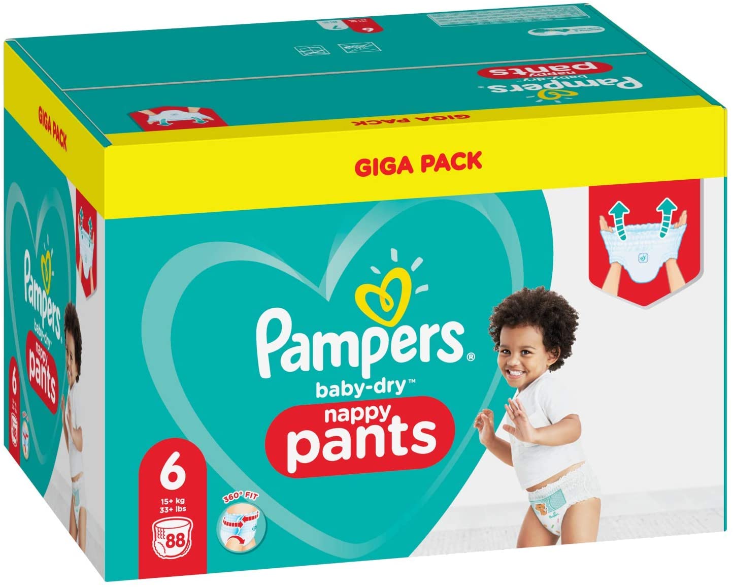 Pampers 81714244 Baby-Dry Pants Nappy Pants White, Size 6 (88 Count) - Image 2