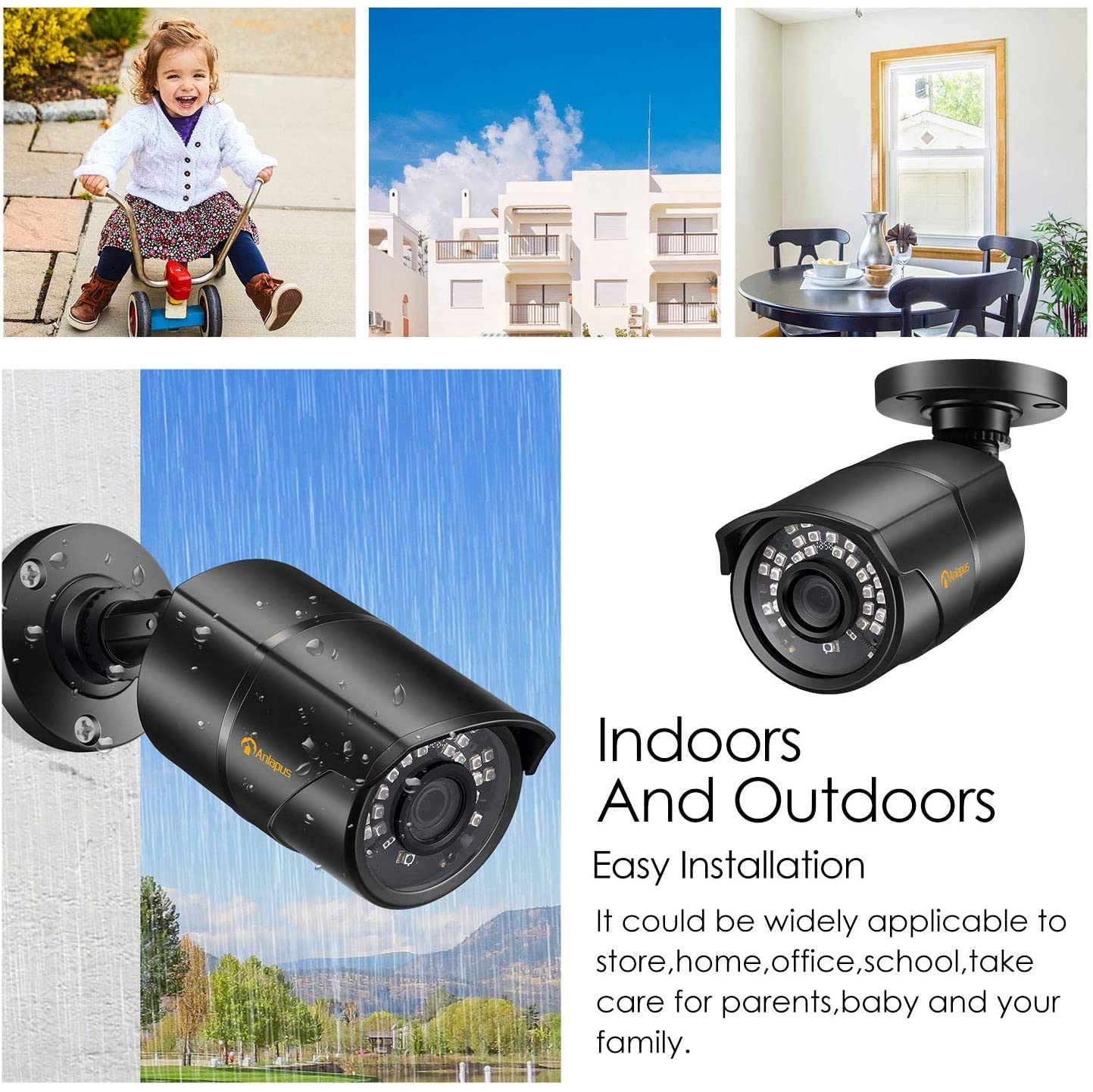 Anlapus 1080p Outdoor Security CCTV Bullet Camera with Metal Casing, 2.0MP High Definition, IP66 Weatherproof - Image 3