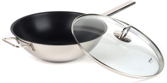 Vivo by Villeroy & Boch Group CW0570 Wok, Non-Stick, Stainless Steel, Suitable for All Hob Types Including Induction, 30 cm, Black - Image 3