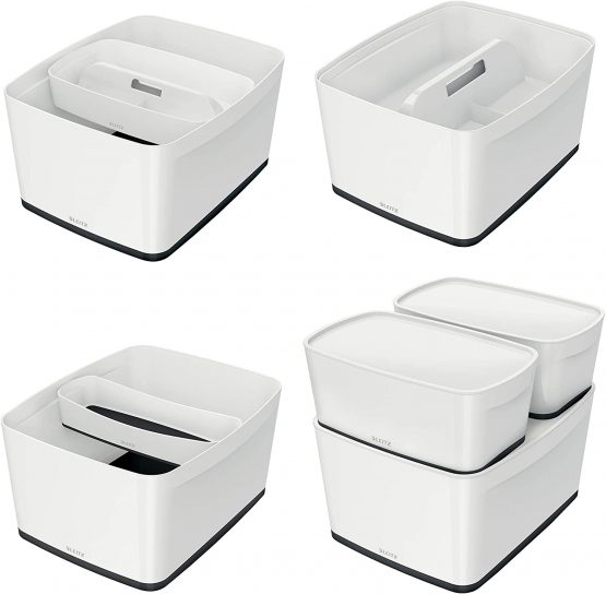 Leitz 18 Litre Storage Box with Lid, Waterproof , White/Black - Image 3